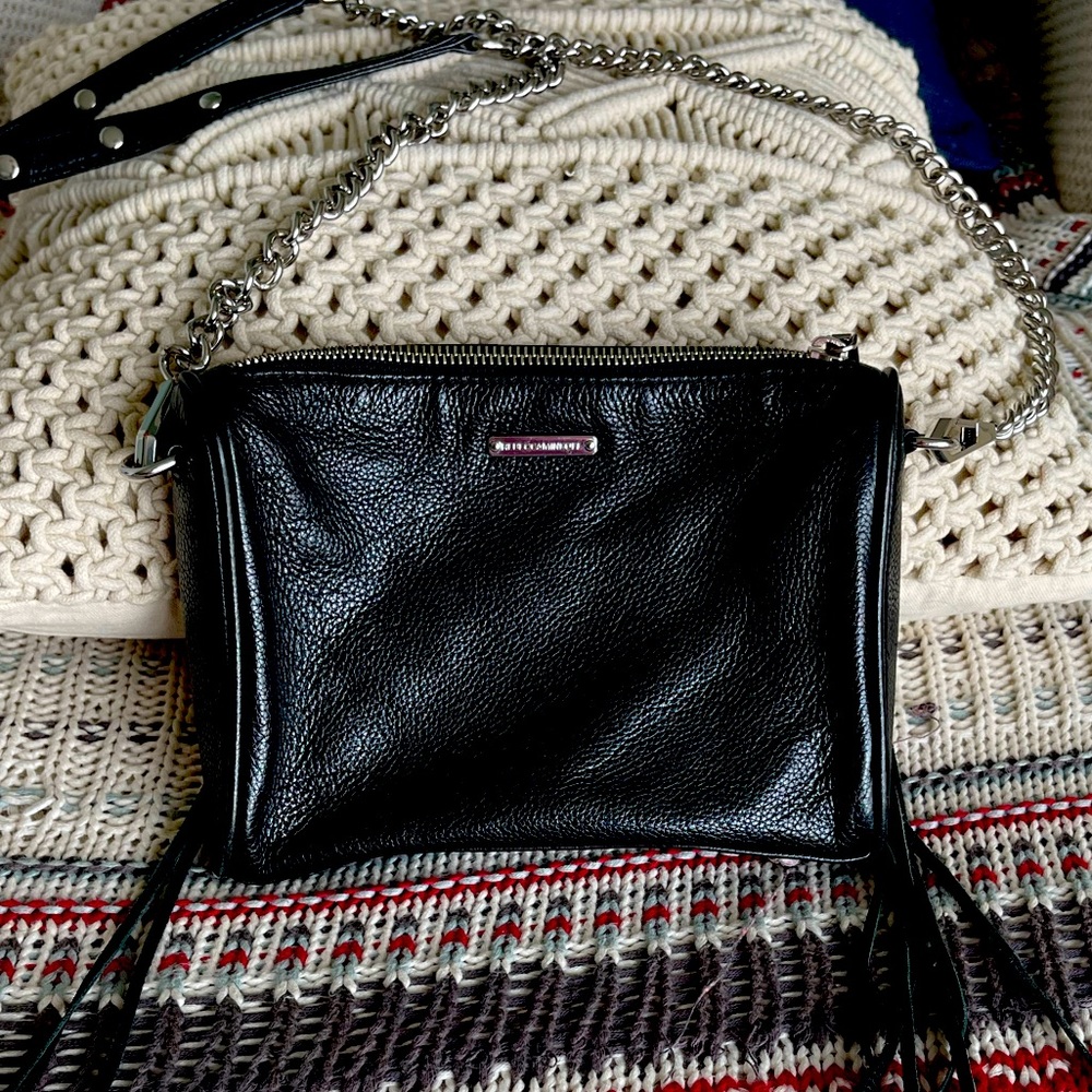 Rebecca Minkoff Black crossbody with silver accents